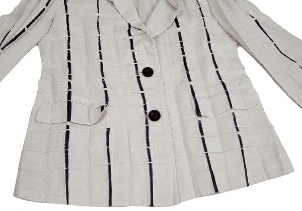 ISSEY MIYAKE Line Dye Wrinkle Pleat Jacket Light Gray Size 2