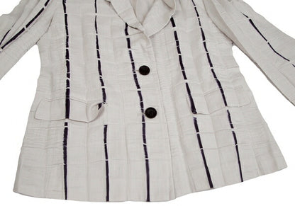 ISSEY MIYAKE Line Dye Wrinkle Pleat Jacket Light Gray Size 2