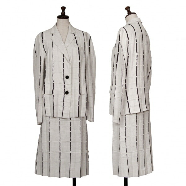 ISSEY MIYAKE Line Dye Wrinkle Pleat Jacket Light Gray Size 2