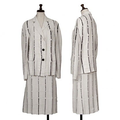 ISSEY MIYAKE Line Dye Wrinkle Pleat Jacket Light Gray Size 2