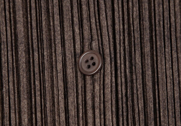 PLEATS PLEASE Uneven Dye Pleated Cardigan Brown Size 3