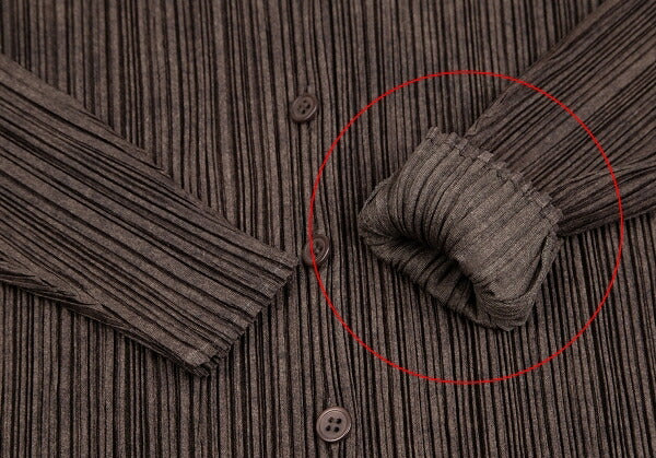 PLEATS PLEASE Uneven Dye Pleated Cardigan Brown Size 3
