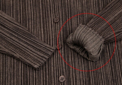 PLEATS PLEASE Uneven Dye Pleated Cardigan Brown Size 3