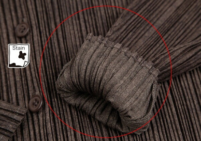 PLEATS PLEASE Uneven Dye Pleated Cardigan Brown Size 3