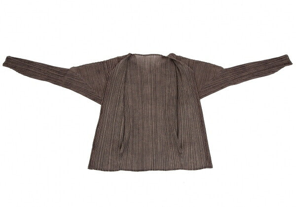 PLEATS PLEASE Uneven Dye Pleated Cardigan Brown Size 3