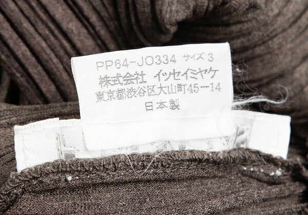 PLEATS PLEASE Uneven Dye Pleated Cardigan Brown Size 3