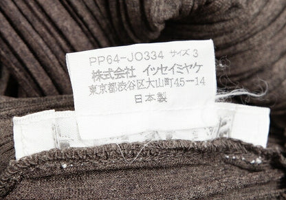 PLEATS PLEASE Uneven Dye Pleated Cardigan Brown Size 3