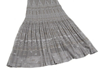 PLEATS PLEASE Lace Mesh Crushed Pleat Skirt Gray Size 4