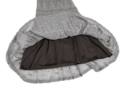 PLEATS PLEASE Lace Mesh Crushed Pleat Skirt Gray Size 4