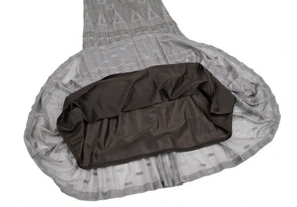 PLEATS PLEASE Lace Mesh Crushed Pleat Skirt Gray Size 4