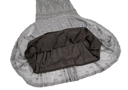 PLEATS PLEASE Lace Mesh Crushed Pleat Skirt Gray Size 4