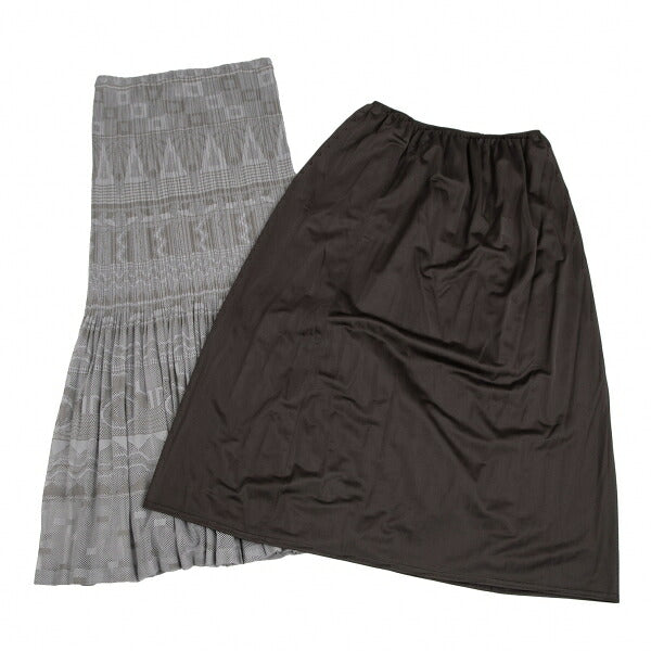 PLEATS PLEASE Lace Mesh Crushed Pleat Skirt Gray Size 4