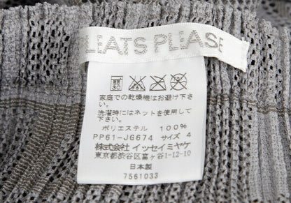 PLEATS PLEASE Lace Mesh Crushed Pleat Skirt Gray Size 4