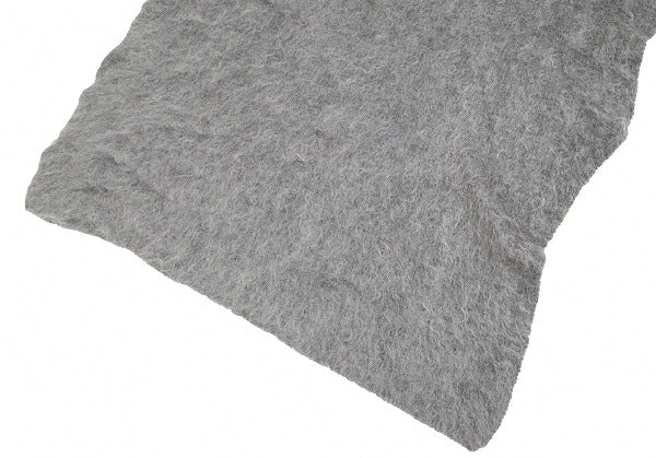 LIMI feu Mohair Wool Hairy Knit Light Gray Muffler