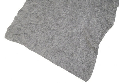 LIMI feu Mohair Wool Hairy Knit Light Gray Muffler