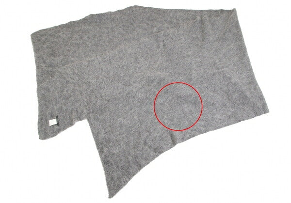 LIMI feu Mohair Wool Hairy Knit Light Gray Muffler