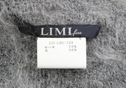 LIMI feu Mohair Wool Hairy Knit Light Gray Muffler