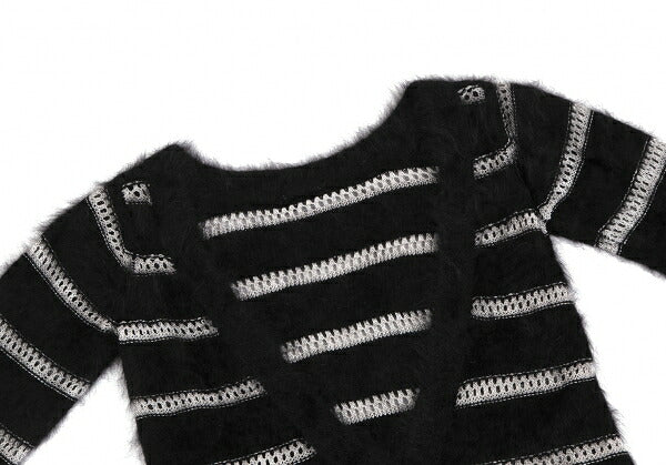 GIORGIO ARMANI Angora Blend Shaggy Cardigan Black Size M