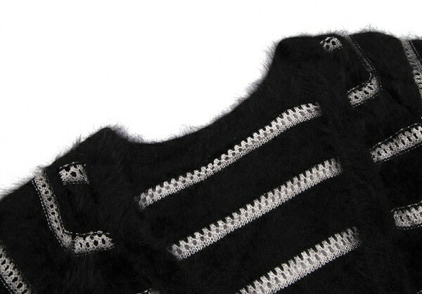 GIORGIO ARMANI Angora Blend Shaggy Cardigan Black Size M