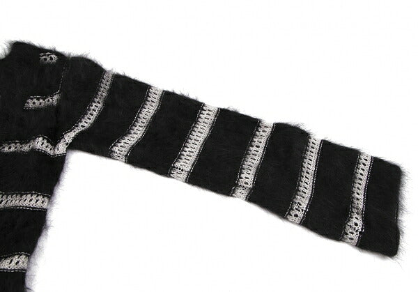 GIORGIO ARMANI Angora Blend Shaggy Cardigan Black Size M