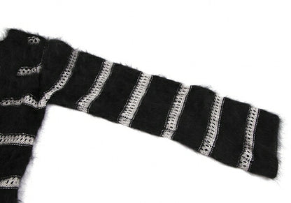 GIORGIO ARMANI Angora Blend Shaggy Cardigan Black Size M