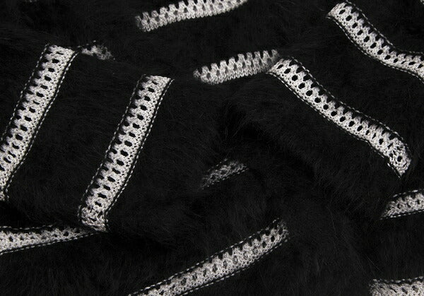 GIORGIO ARMANI Angora Blend Shaggy Cardigan Black Size M