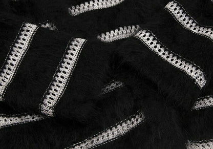 GIORGIO ARMANI Angora Blend Shaggy Cardigan Black Size M