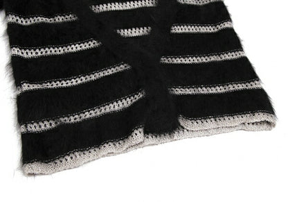 GIORGIO ARMANI Angora Blend Shaggy Cardigan Black Size M