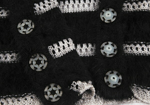 GIORGIO ARMANI Angora Blend Shaggy Cardigan Black Size M