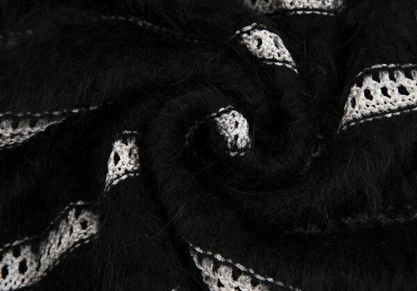 GIORGIO ARMANI Angora Blend Shaggy Cardigan Black Size M