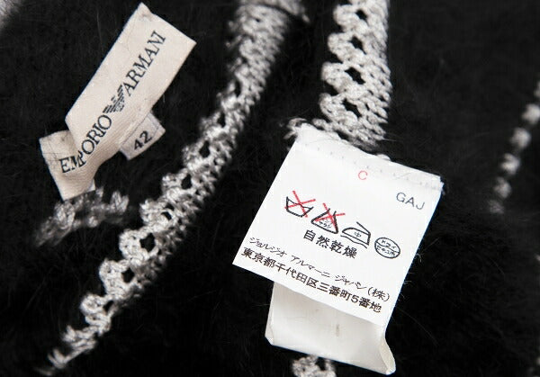 GIORGIO ARMANI Angora Blend Shaggy Cardigan Black Size M