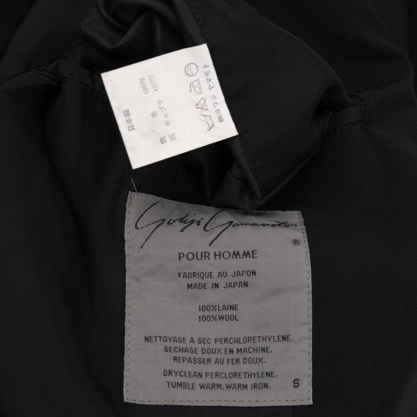 Yohji Yamamoto POUR HOMME Wool Gabardine Jacket Black Size S