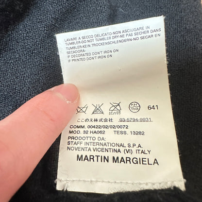 MM6 07AW Black Wool Cashmere Gather Knit Sweater