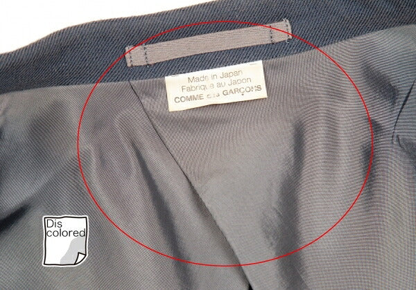 COMME des GARCONS HOMME PLUS Cotton Blazer Blue-Gray Size S