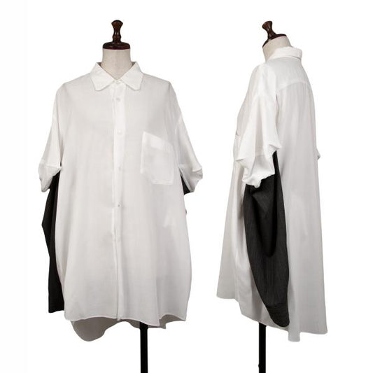 COMME des GARCONS Deformed Shoulder Sleeve White Gray Shirt Size M