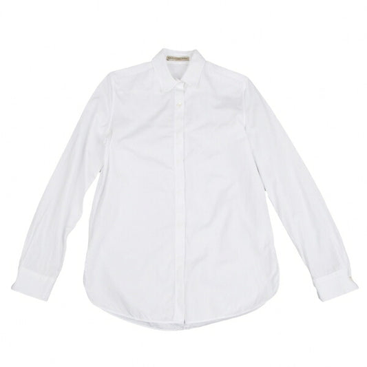 BALENCIAGA Cotton Fly Front Button Up Shirt White Size 38