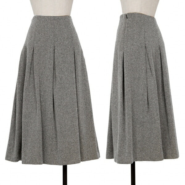 Yohji Yamamoto NOIR Skewed Stripe Pleat Black Beige Skirt Size 1