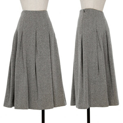 Yohji Yamamoto NOIR Skewed Stripe Pleat Black Beige Skirt Size 1