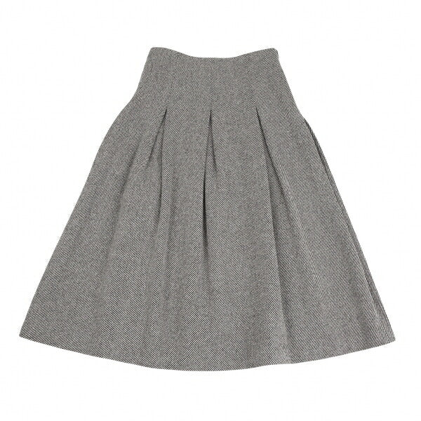Yohji Yamamoto NOIR Skewed Stripe Pleat Black Beige Skirt Size 1
