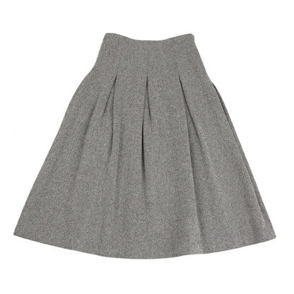 Yohji Yamamoto NOIR Skewed Stripe Pleat Black Beige Skirt Size 1
