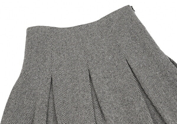 Yohji Yamamoto NOIR Skewed Stripe Pleat Black Beige Skirt Size 1