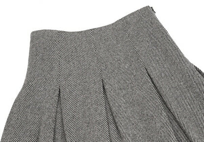 Yohji Yamamoto NOIR Skewed Stripe Pleat Black Beige Skirt Size 1
