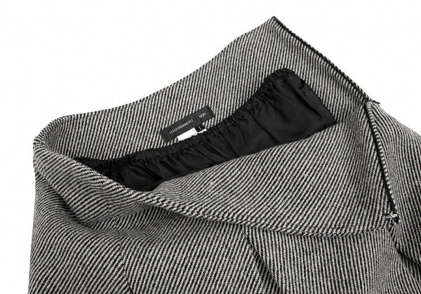 Yohji Yamamoto NOIR Skewed Stripe Pleat Black Beige Skirt Size 1