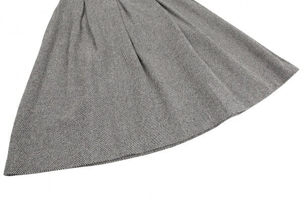 Yohji Yamamoto NOIR Skewed Stripe Pleat Black Beige Skirt Size 1