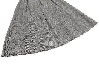 Yohji Yamamoto NOIR Skewed Stripe Pleat Black Beige Skirt Size 1