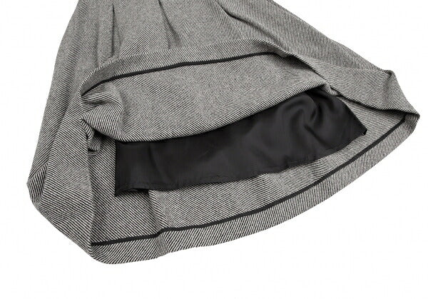 Yohji Yamamoto NOIR Skewed Stripe Pleat Black Beige Skirt Size 1