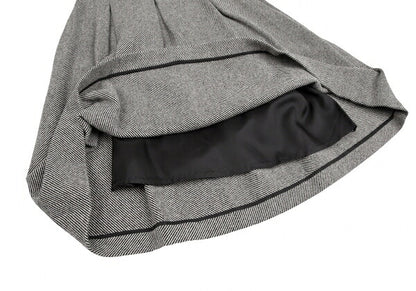Yohji Yamamoto NOIR Skewed Stripe Pleat Black Beige Skirt Size 1