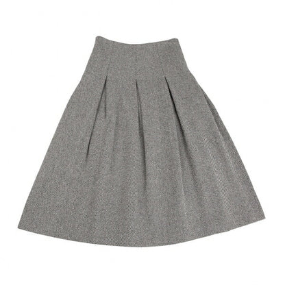 Yohji Yamamoto NOIR Skewed Stripe Pleat Black Beige Skirt Size 1