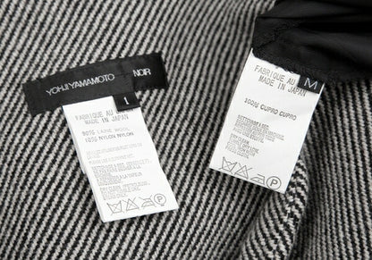 Yohji Yamamoto NOIR Skewed Stripe Pleat Black Beige Skirt Size 1