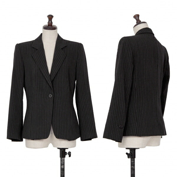 ARMANI COLLEZIONI Pinstripe 1 Button Jacket Black Size 38